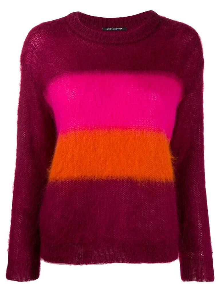 Luisa Cerano striped knit jumper - Purple