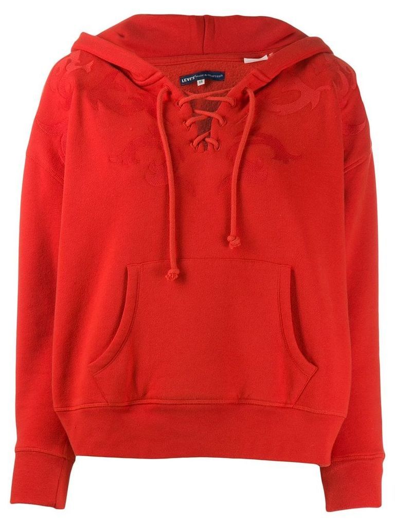Levi's lace-up neck hoodie - Red