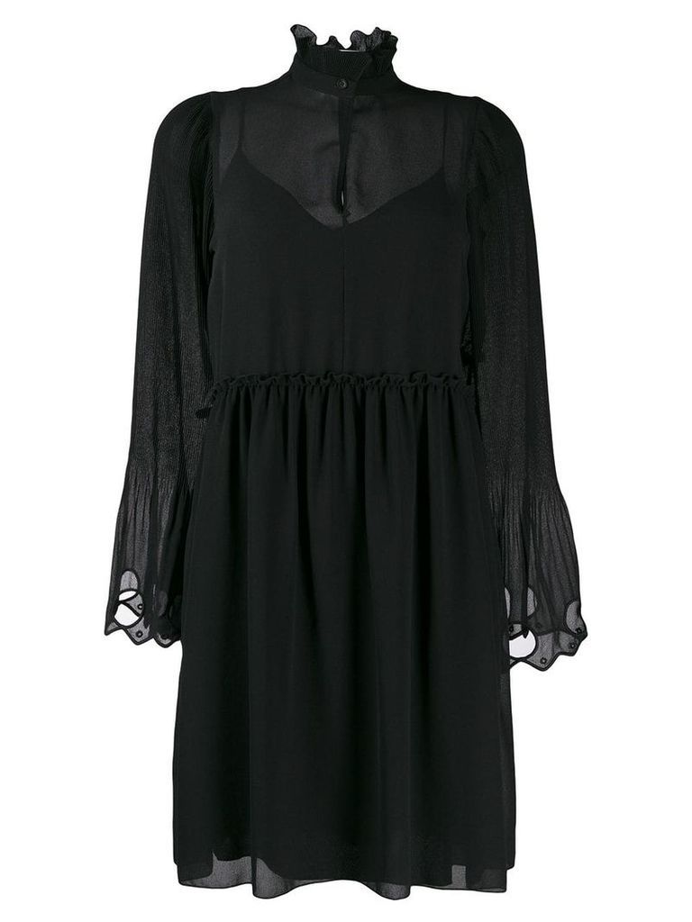See By Chloé embroidered georgette dress - Black