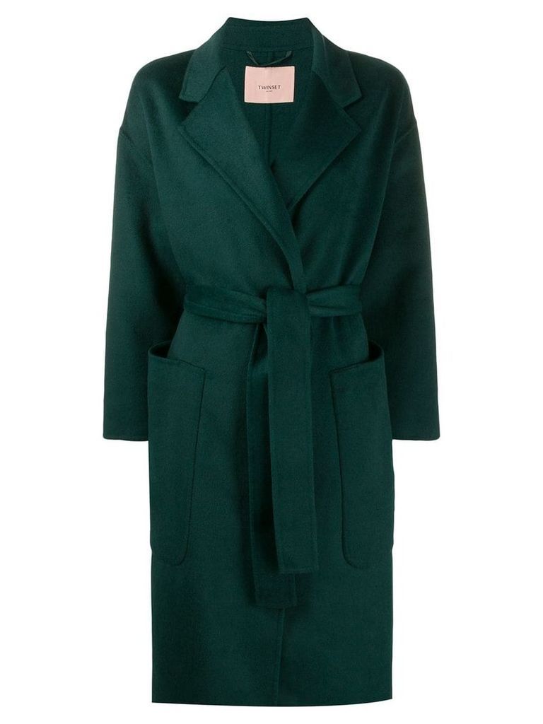 Twin-Set oversized wrap-style coat - Green