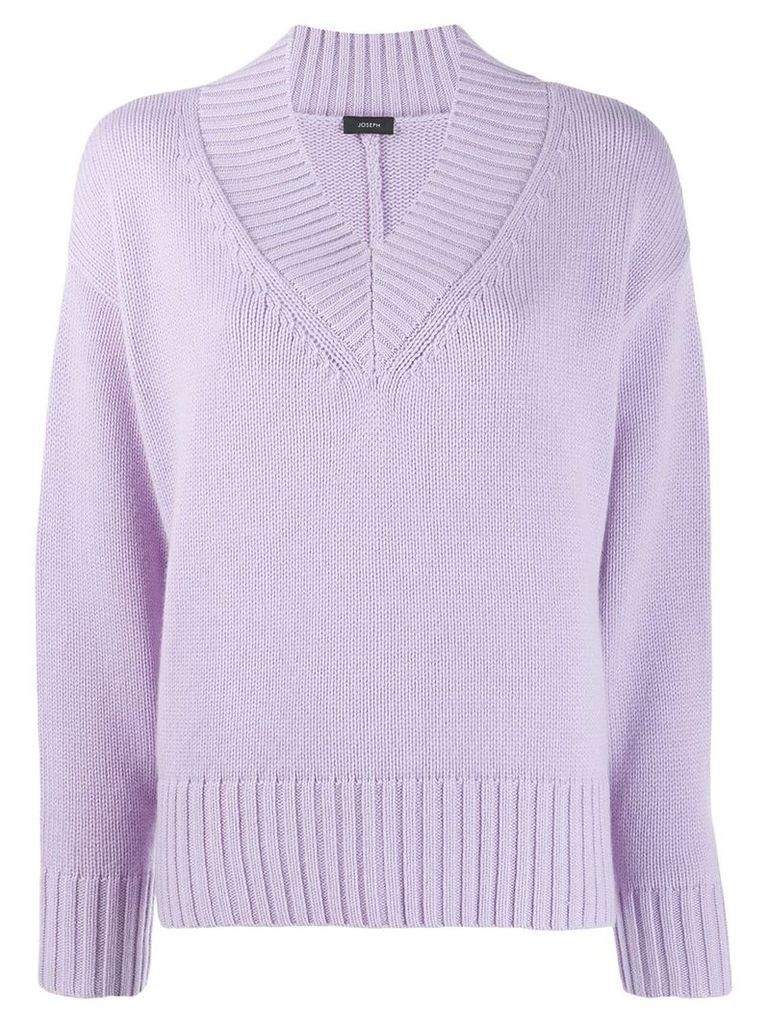 Joseph V-neck knitted sweater - PURPLE
