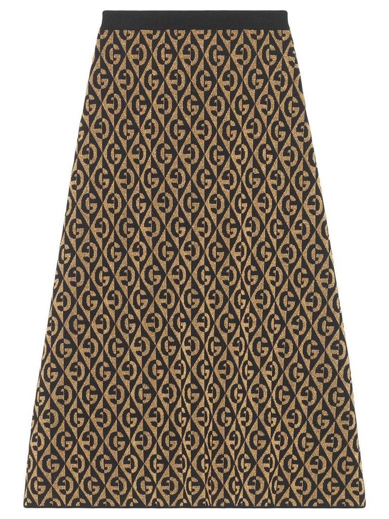 Gucci G rhombus lamé jacquard skirt - Black