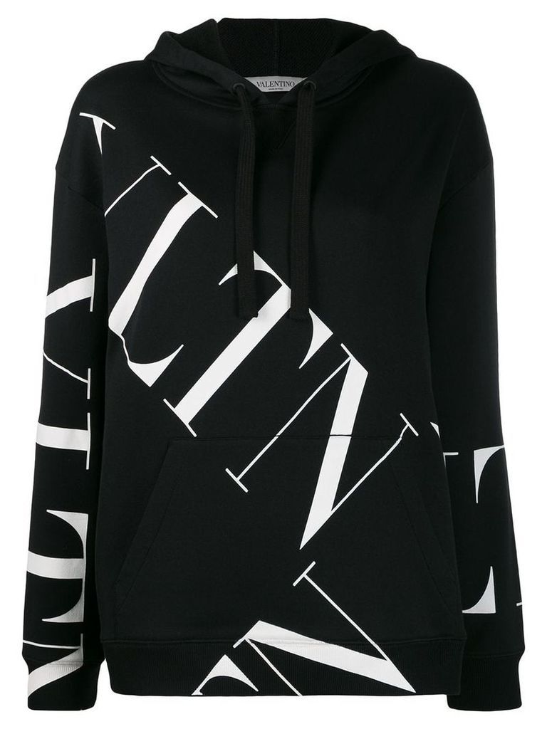 Valentino VLOGO pattern hooded sweatshirt - Black
