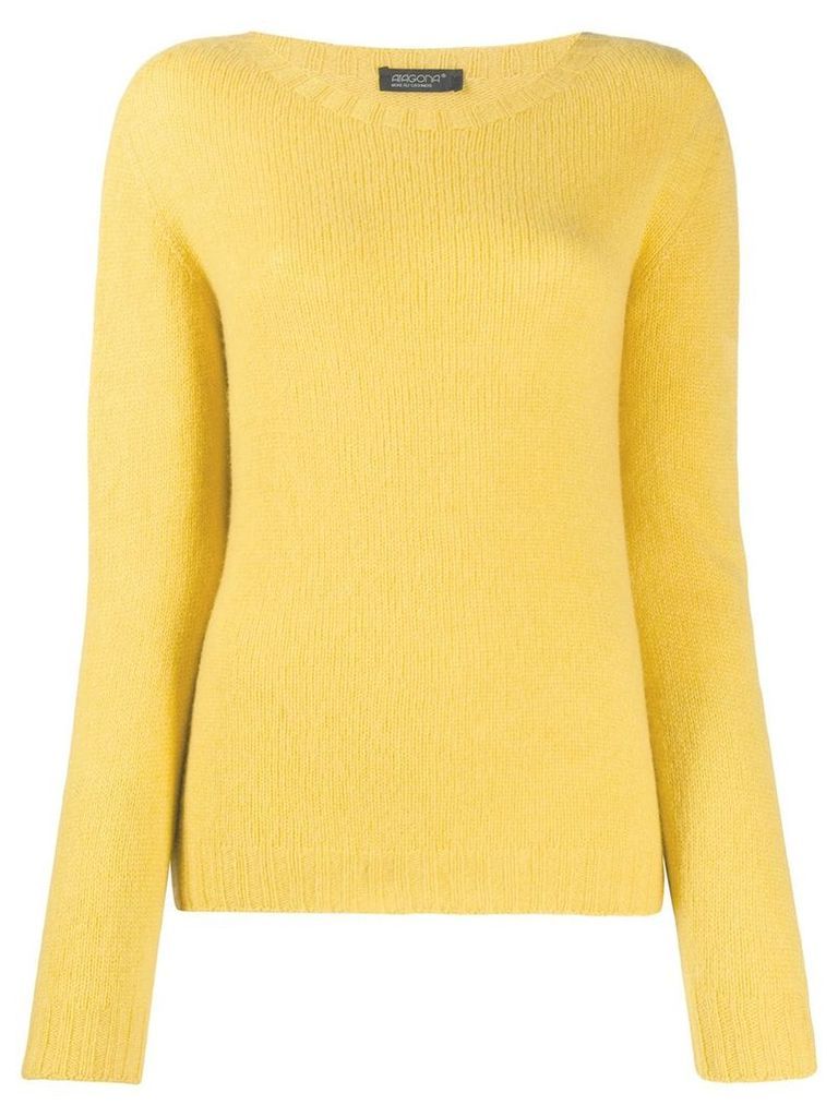 Aragona round-neck knit sweater - Yellow