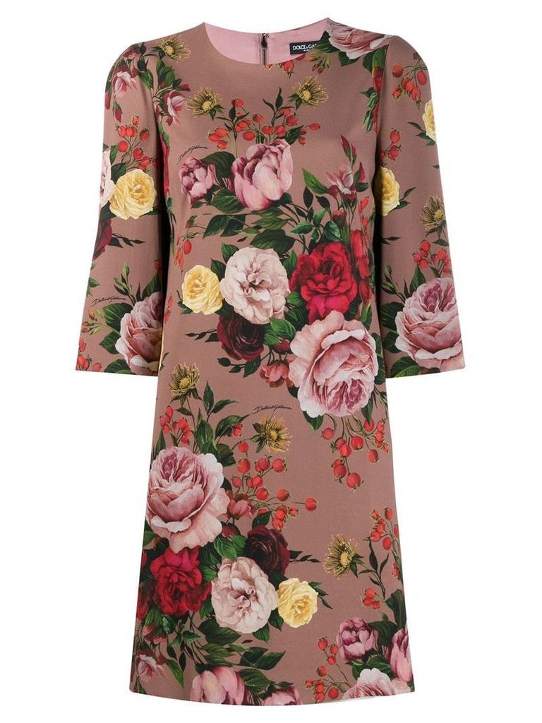 Dolce & Gabbana floral print shift dress - PINK