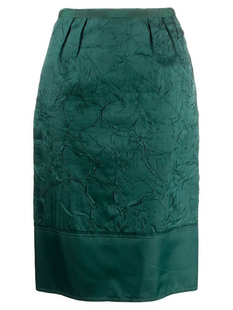 Nº21 crinkled effect pencil skirt - Green