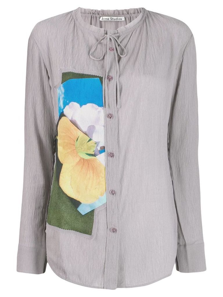 Acne Studios floral panel shirt - Grey