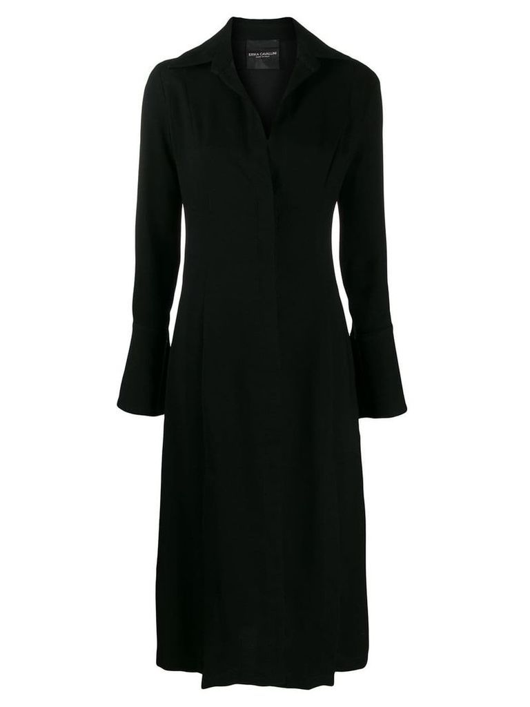 Erika Cavallini long-sleeve shirt dress - Black