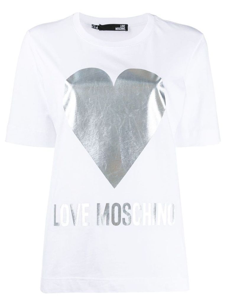 Love Moschino printed logo T-shirt - White