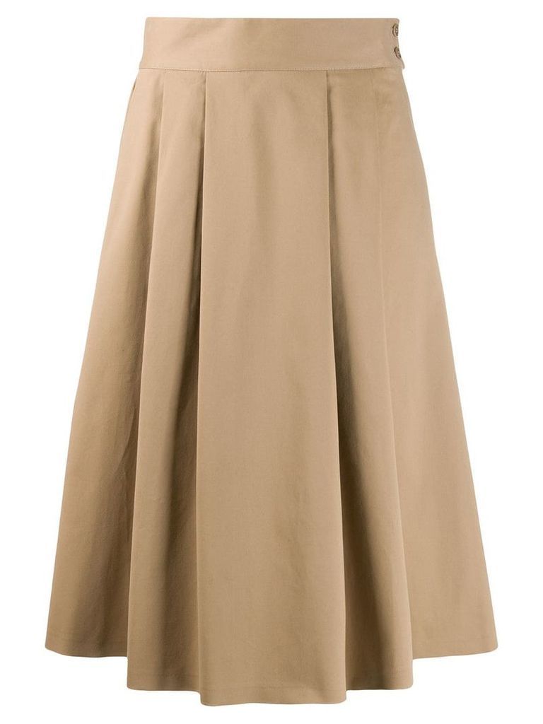Aspesi pleated A-line skirt - Neutrals