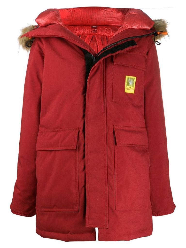 Brumal hooded down coat - Red