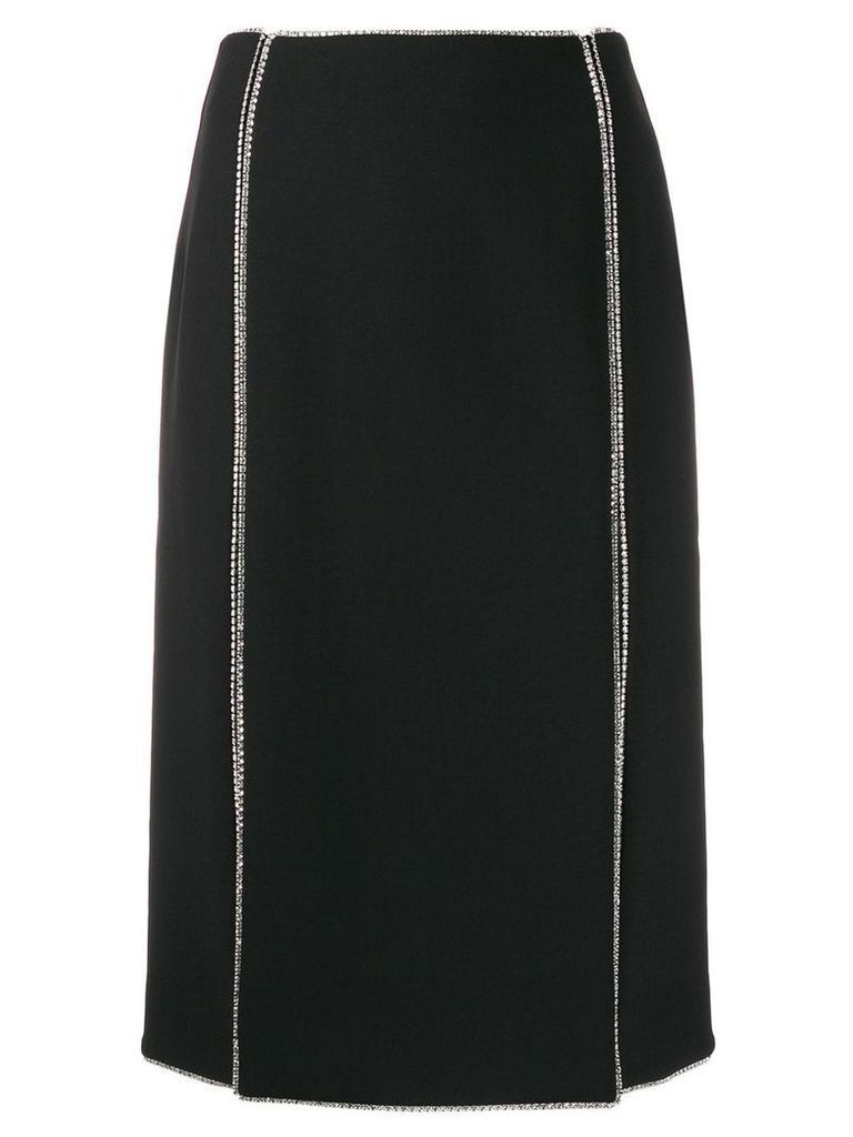 AREA crystal trim skirt - Black