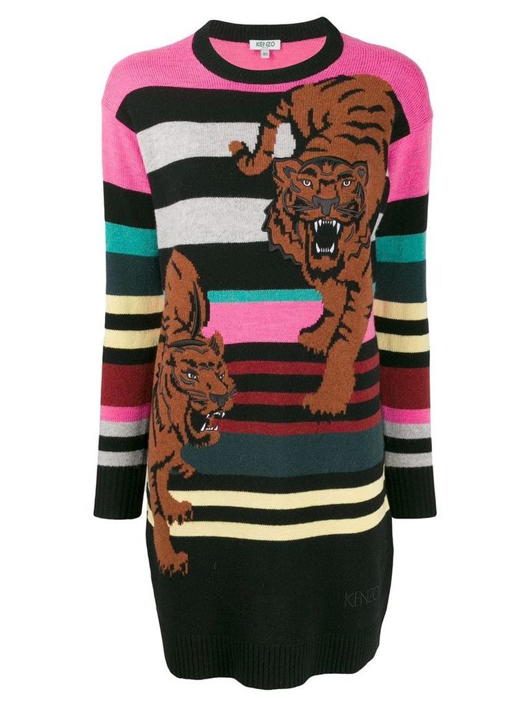 Kenzo double tiger sweater dress - Brown