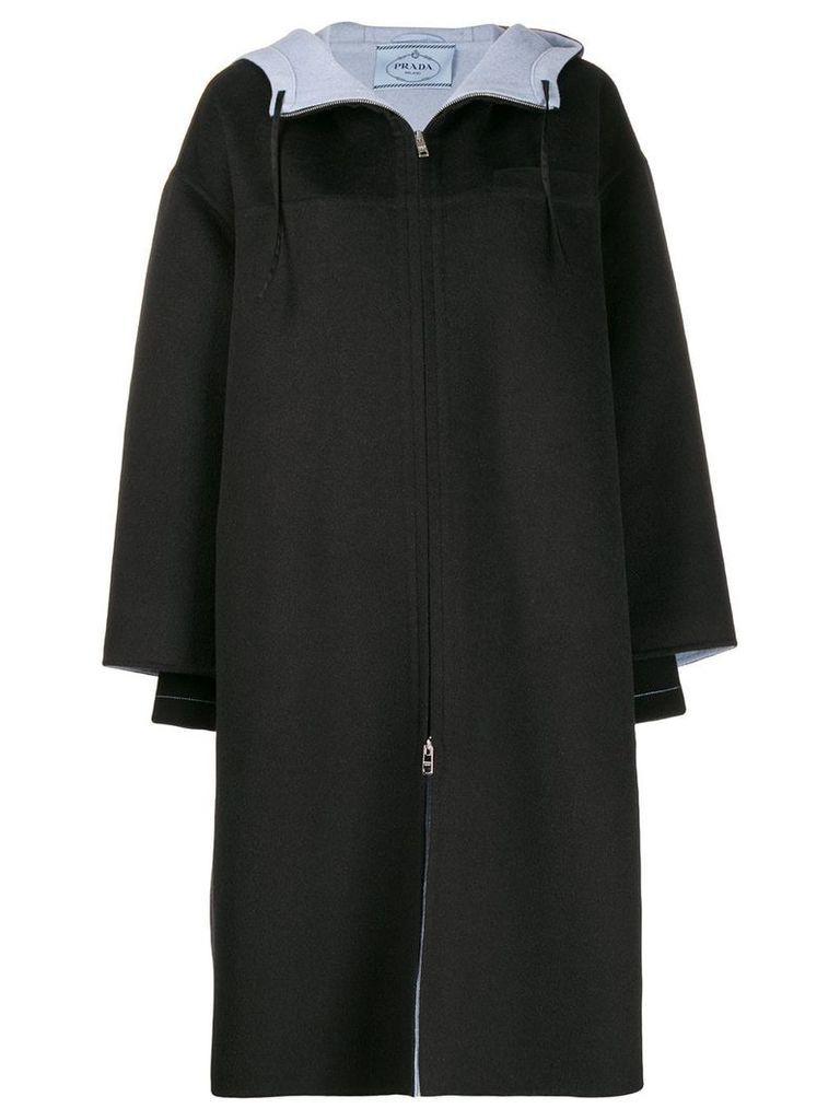 Prada belted midi coat - Black