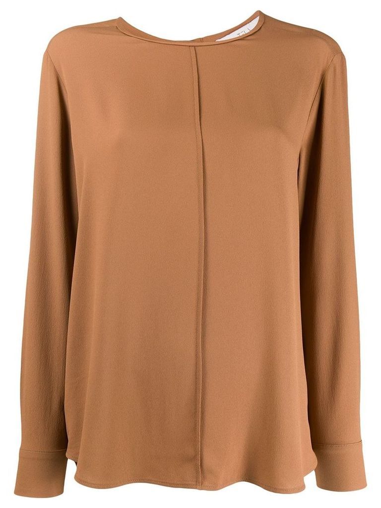 Tela long-sleeve flared blouse - Brown