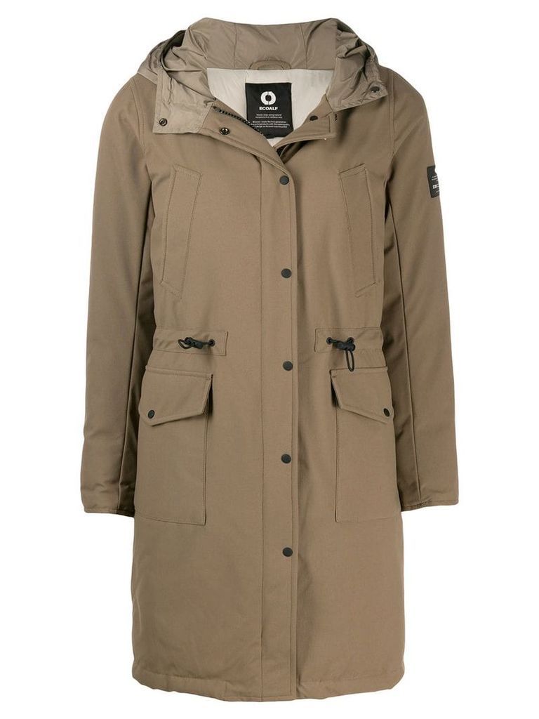 Ecoalf hooded parka coat - Brown