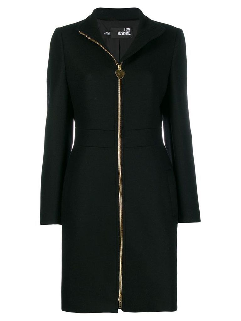 Love Moschino zipped wool midi coat - Black