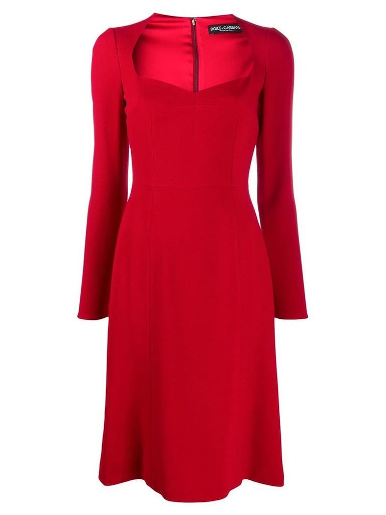 Dolce & Gabbana V-neck midi dress - Red