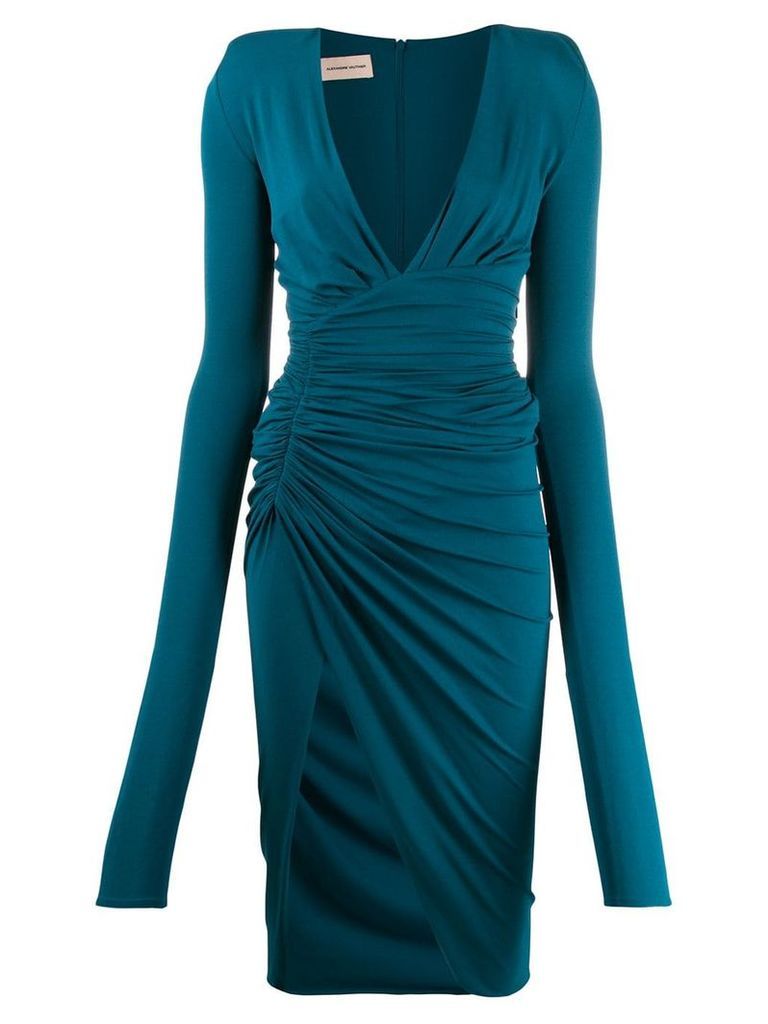 Alexandre Vauthier plunge fitted dress - Blue