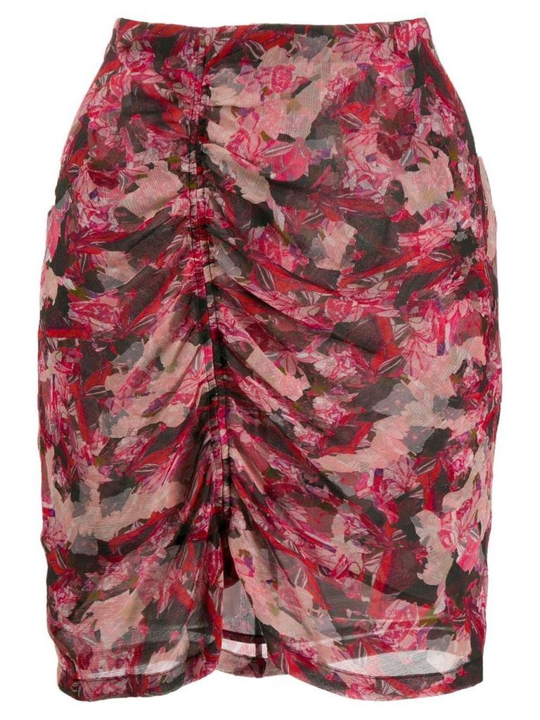 IRO ruched floral skirt - PINK