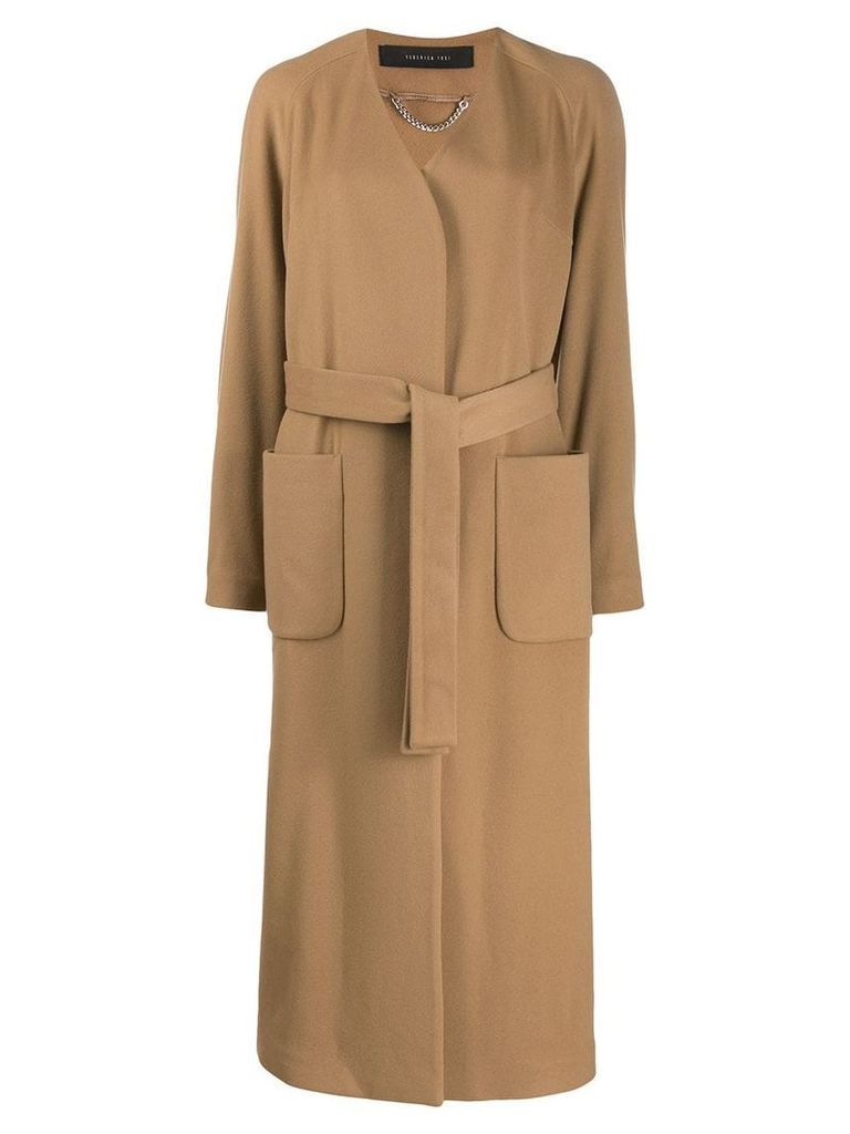 Federica Tosi belted single-breasted coat - NEUTRALS