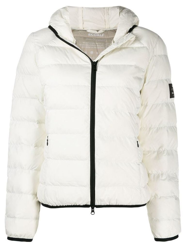 Ecoalf zipped hooded jacket - White