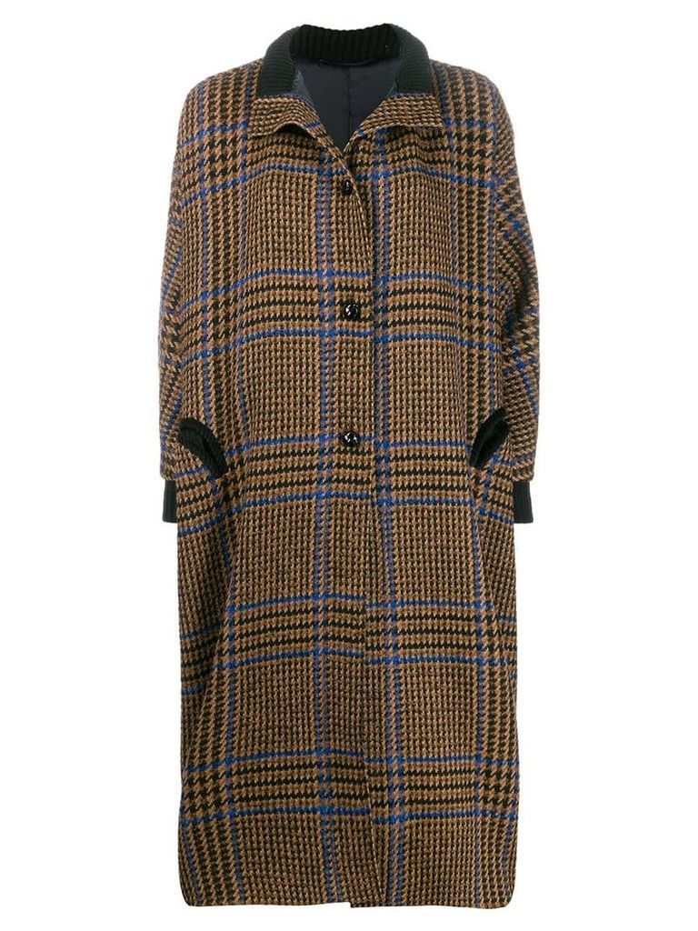 Blazé Milano checked pattern drifter robe - Brown