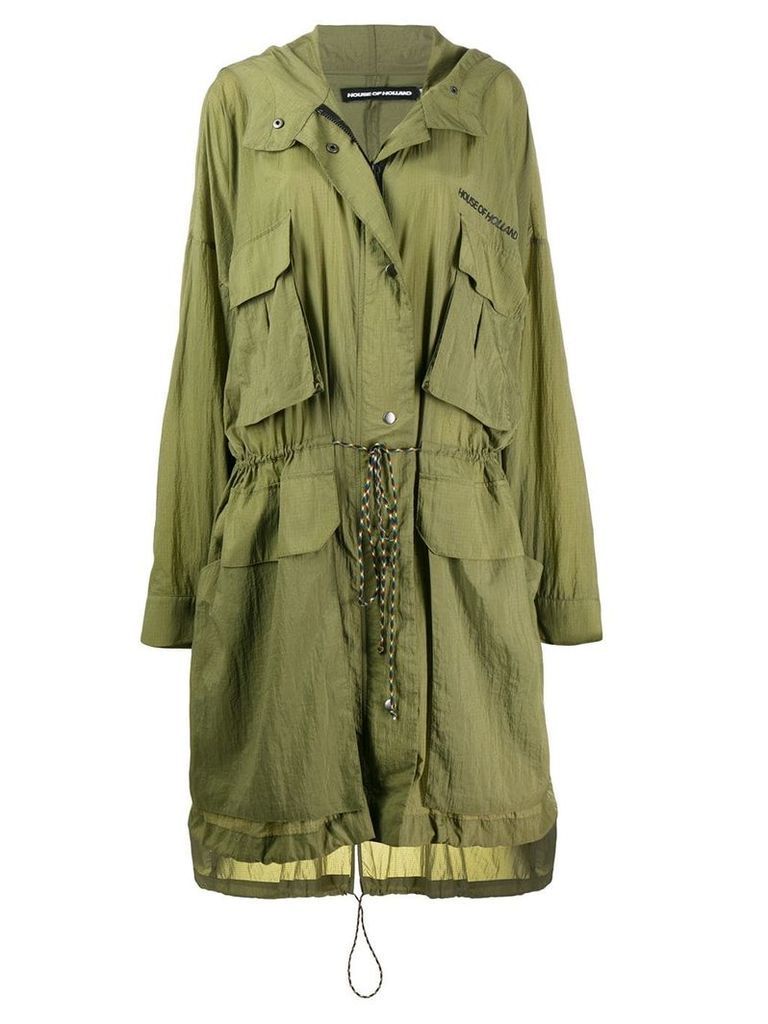 House of Holland hooded parka coat - Green