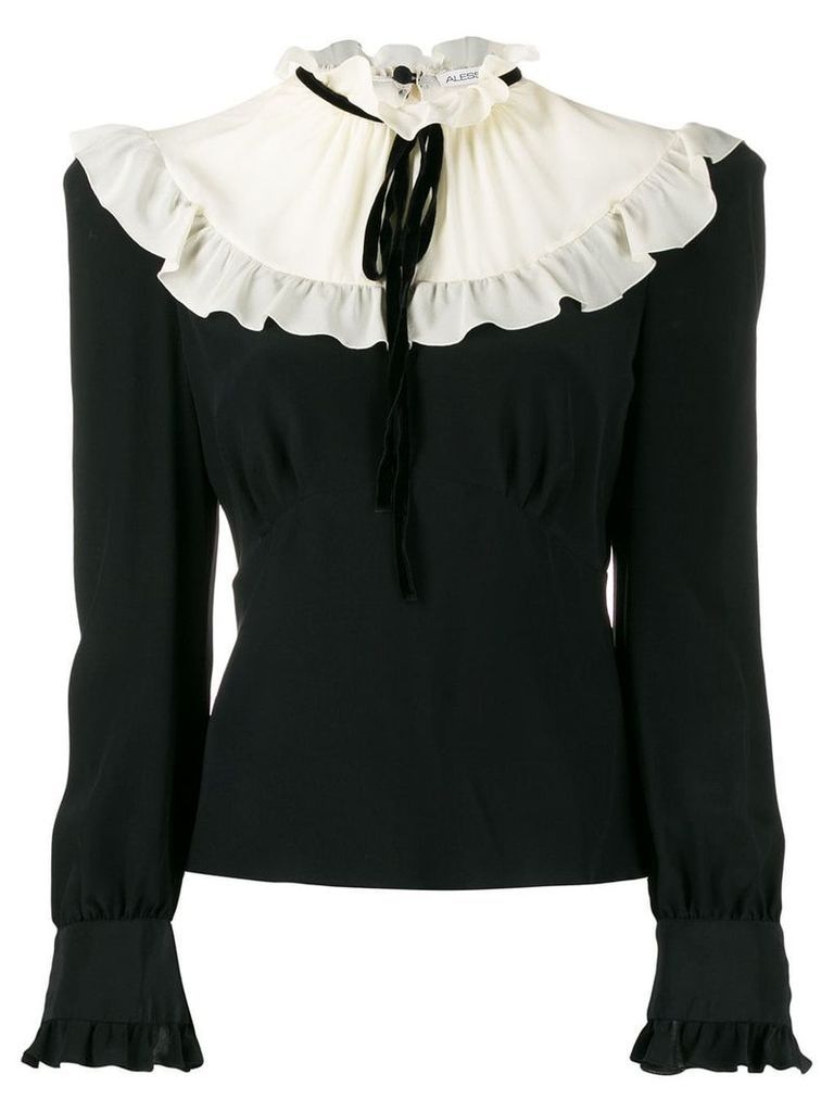 Alessandra Rich ruffled collar blouse - Black