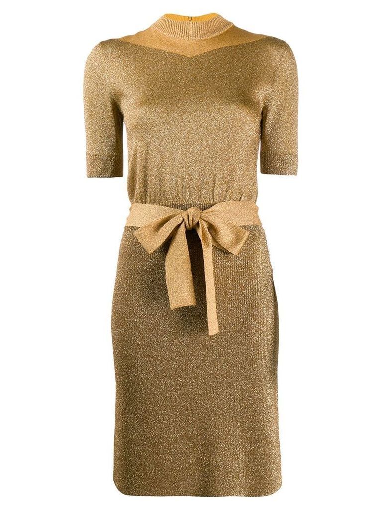Missoni short-sleeve belted dress - GOLD