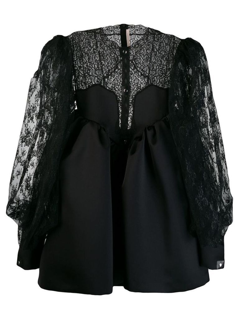Christopher Kane cupcake lace sleeve mini dress - Black