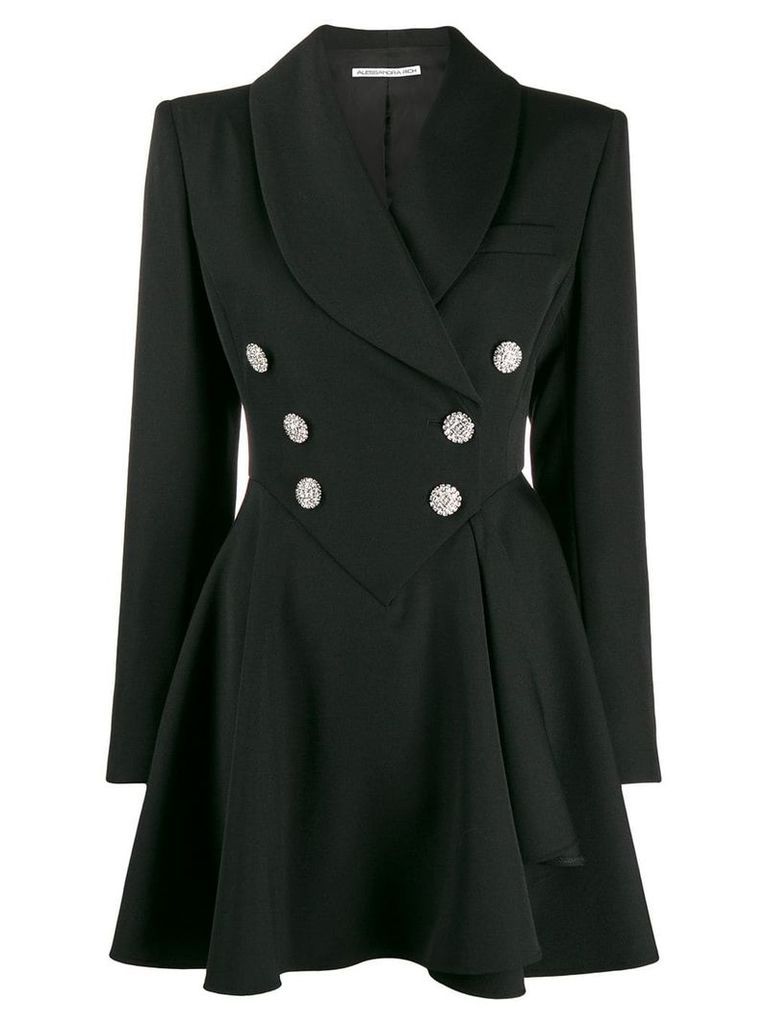 Alessandra Rich button fronted coat dress - Black