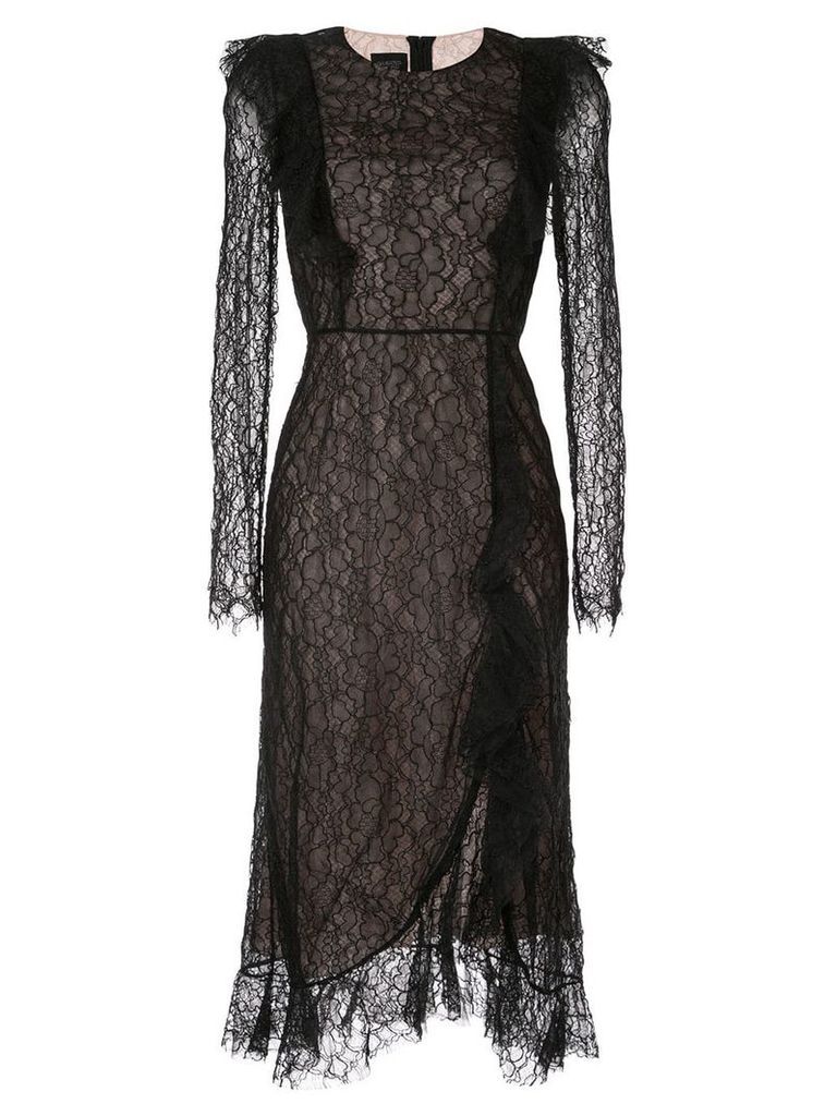Giambattista Valli lace embroidered midi dress - Black