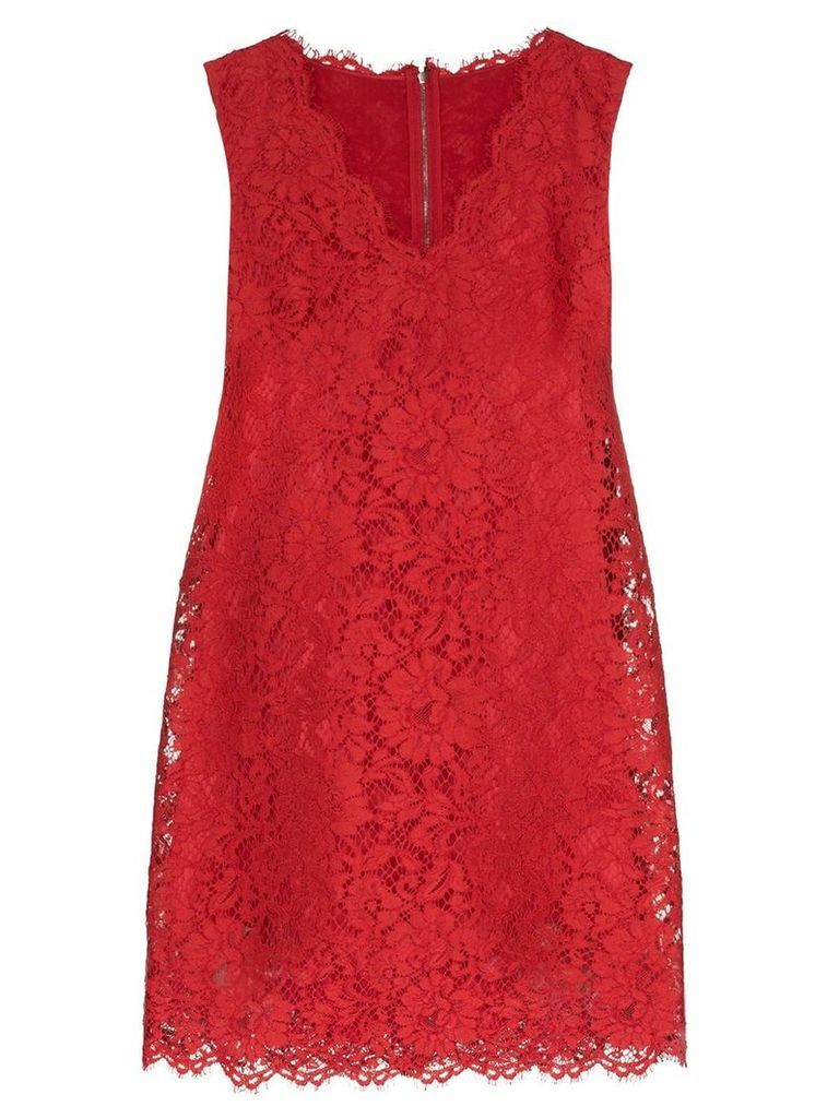 Dolce & Gabbana lace shift mini dress - Red
