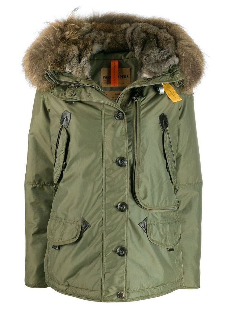 Parajumpers fur trimmed padded coat - Green