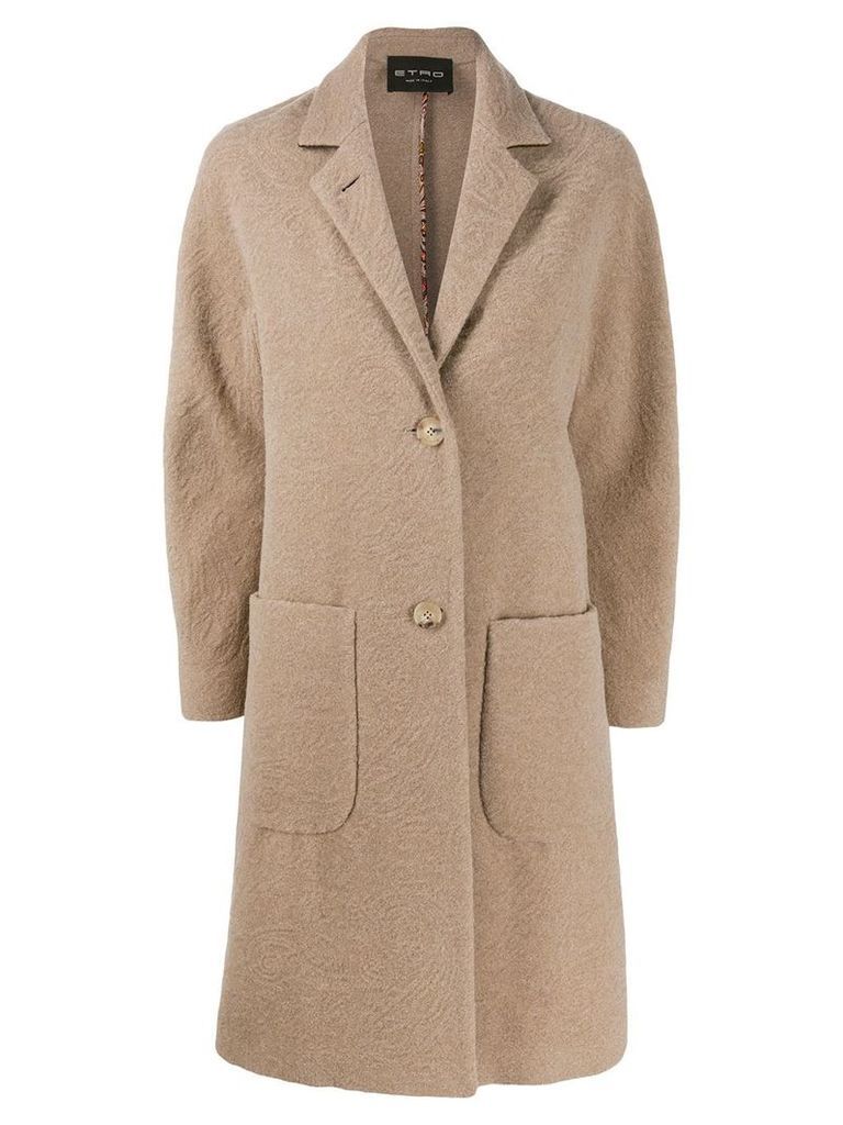 Etro textured wool coat - NEUTRALS