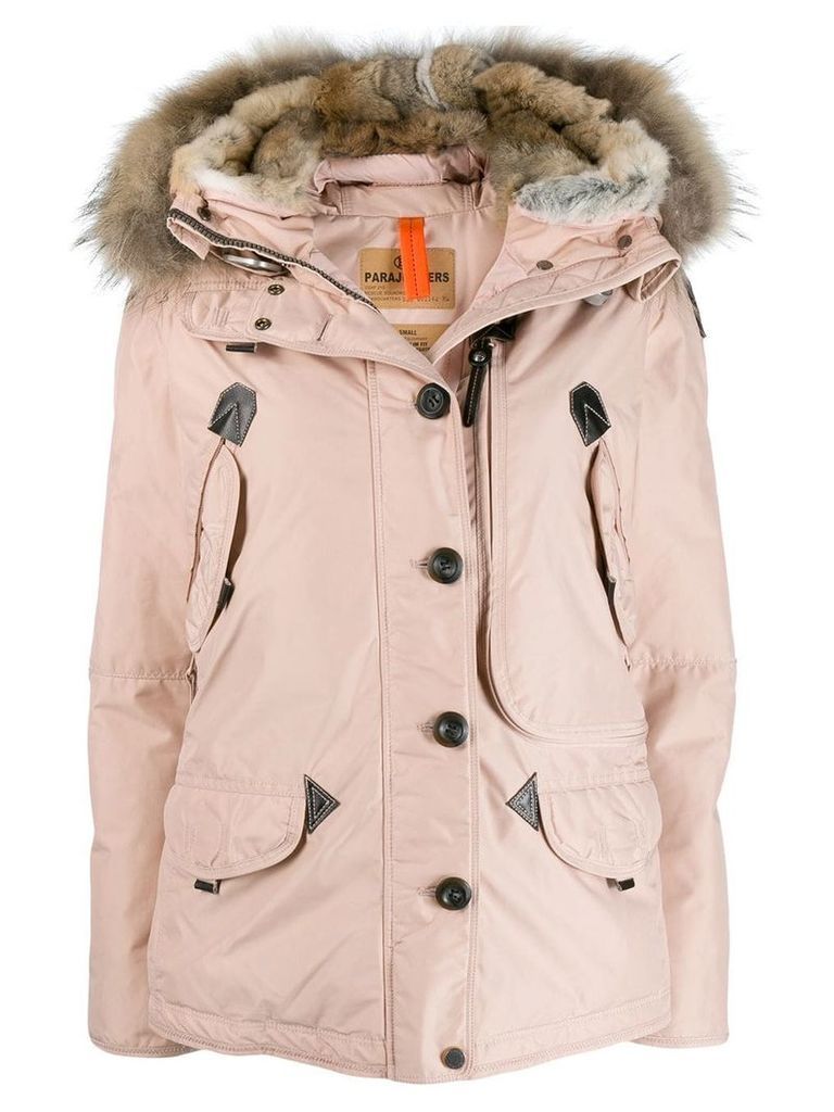 Parajumpers fur trimmed padded coat - PINK