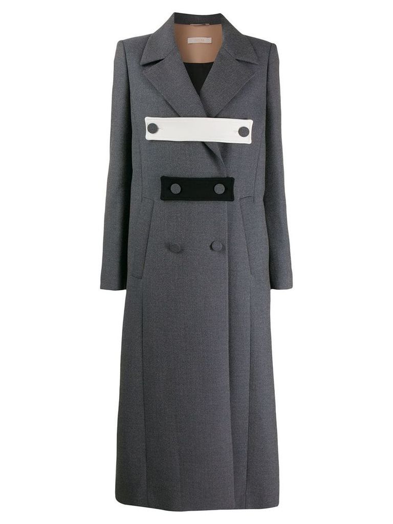 Ssheena long buttoned coat - Grey