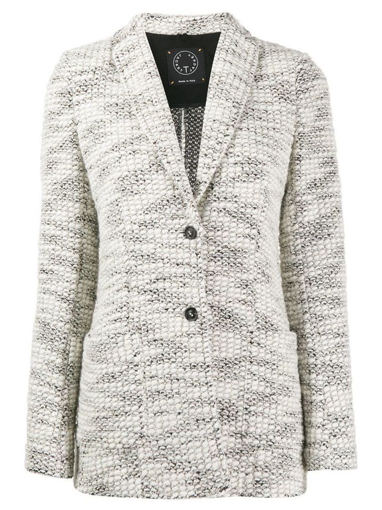 T Jacket chunky knitted cardigan - White