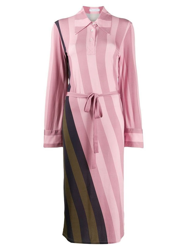 JW Anderson striped polo shirt dress - Pink