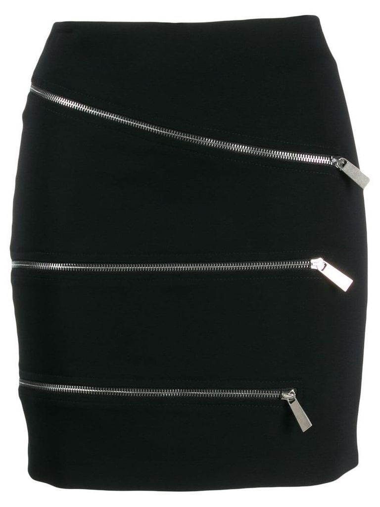 John Richmond zip detail mini skirt - Black