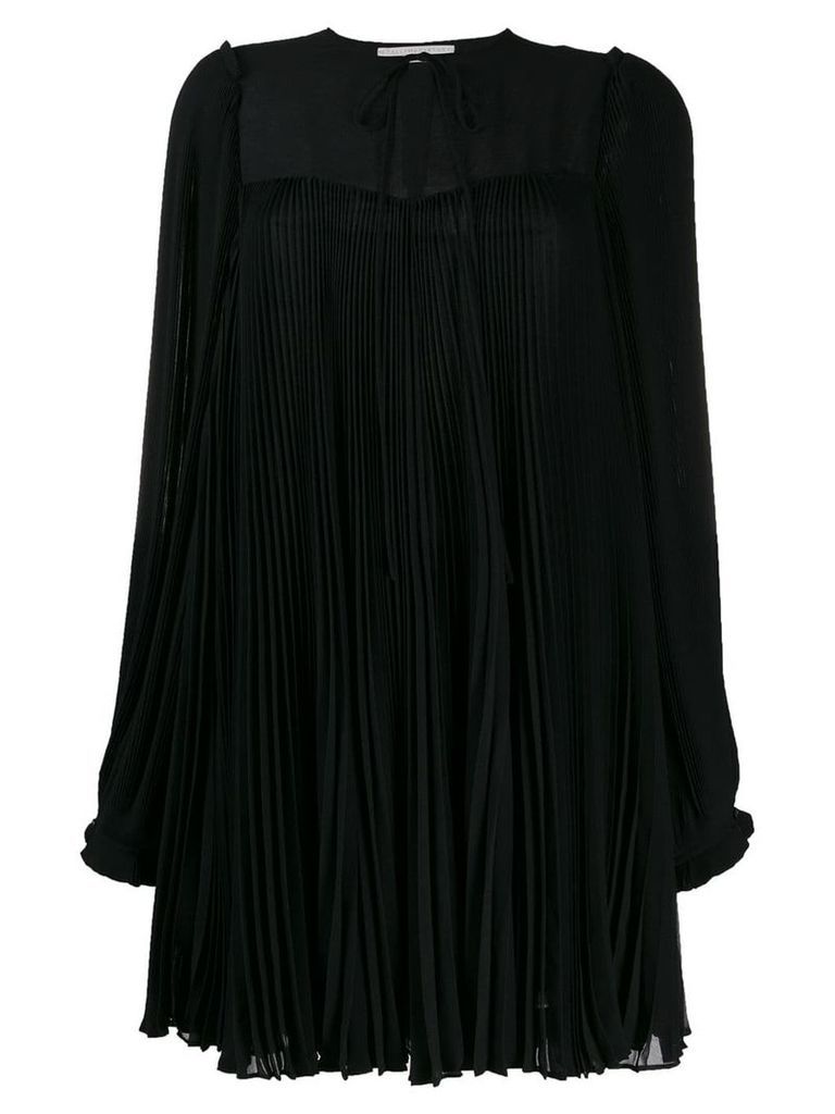 Stella McCartney pleated georgette dress - Black