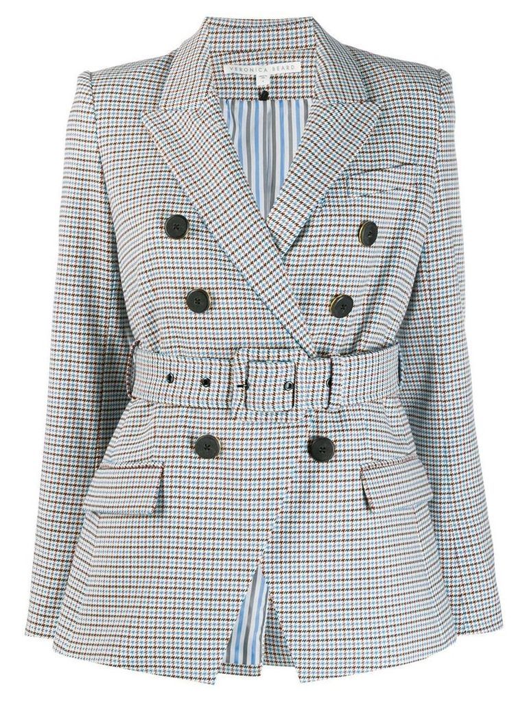 Veronica Beard checked double-breasted blazer - White