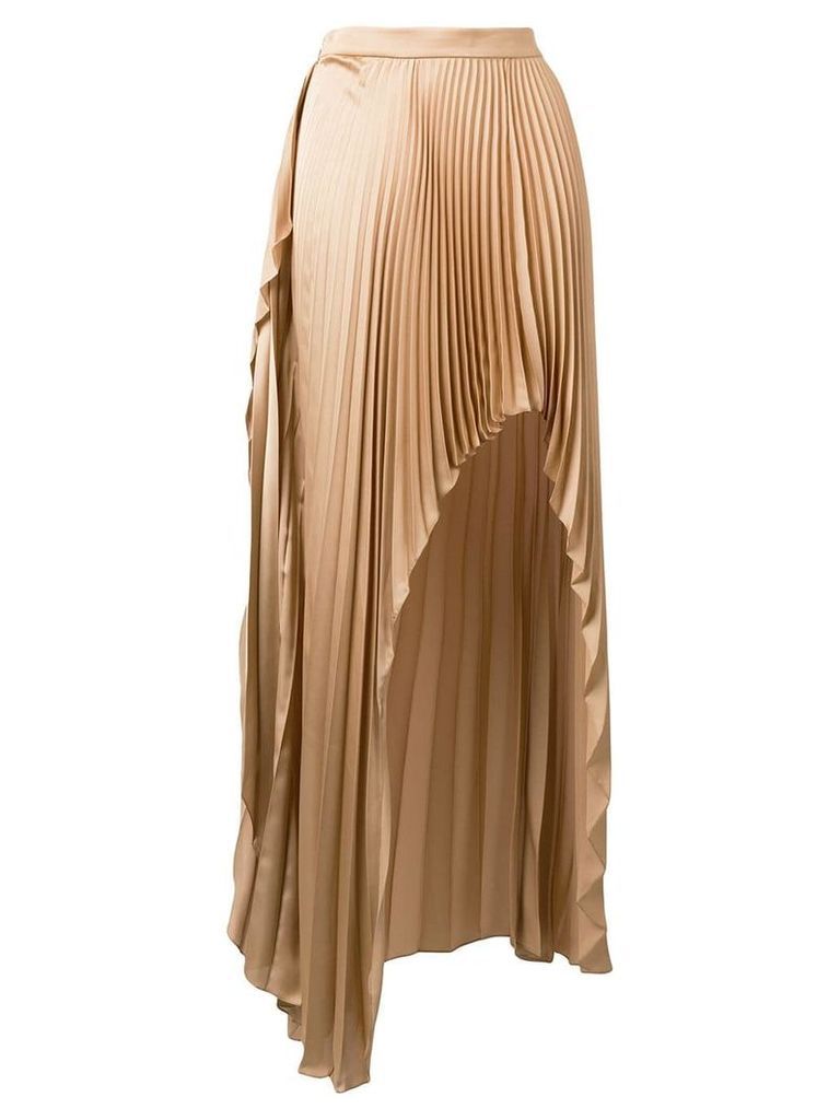 Stella McCartney asymmetric pleated skirt - NEUTRALS