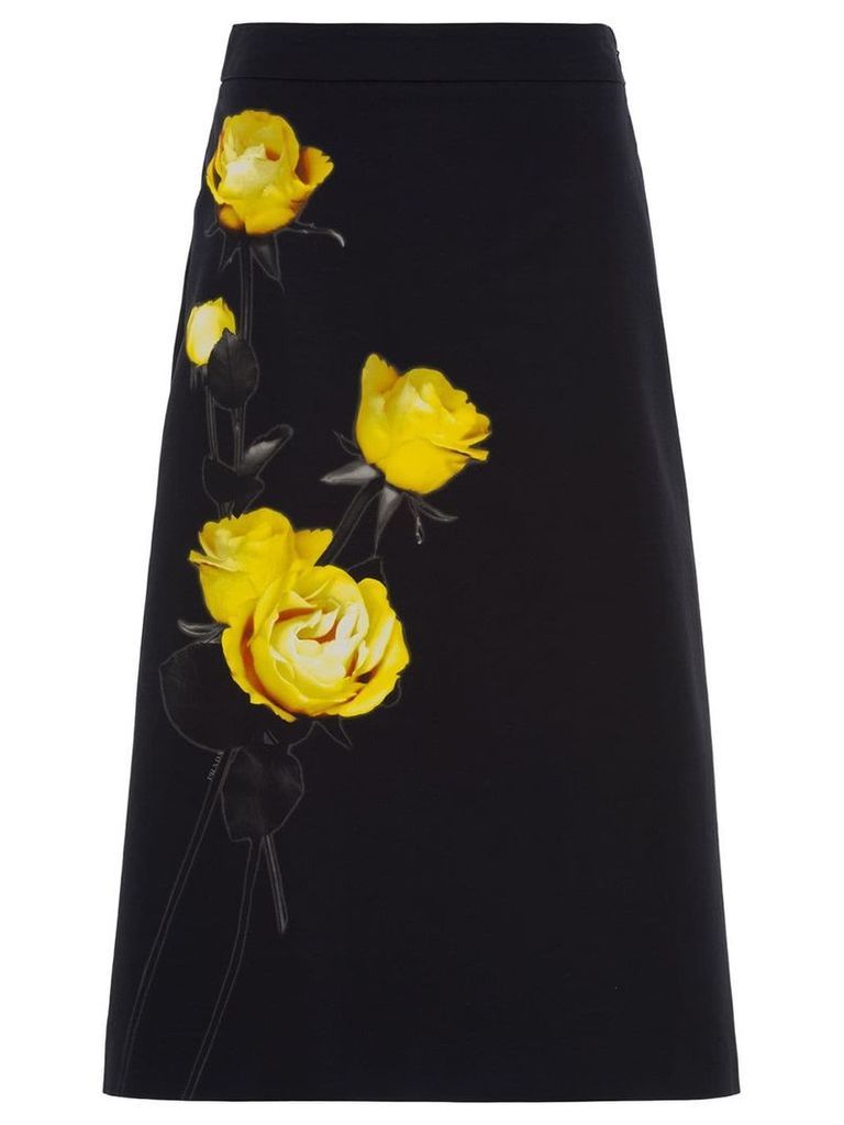 Prada Poplin printed skirt - Black