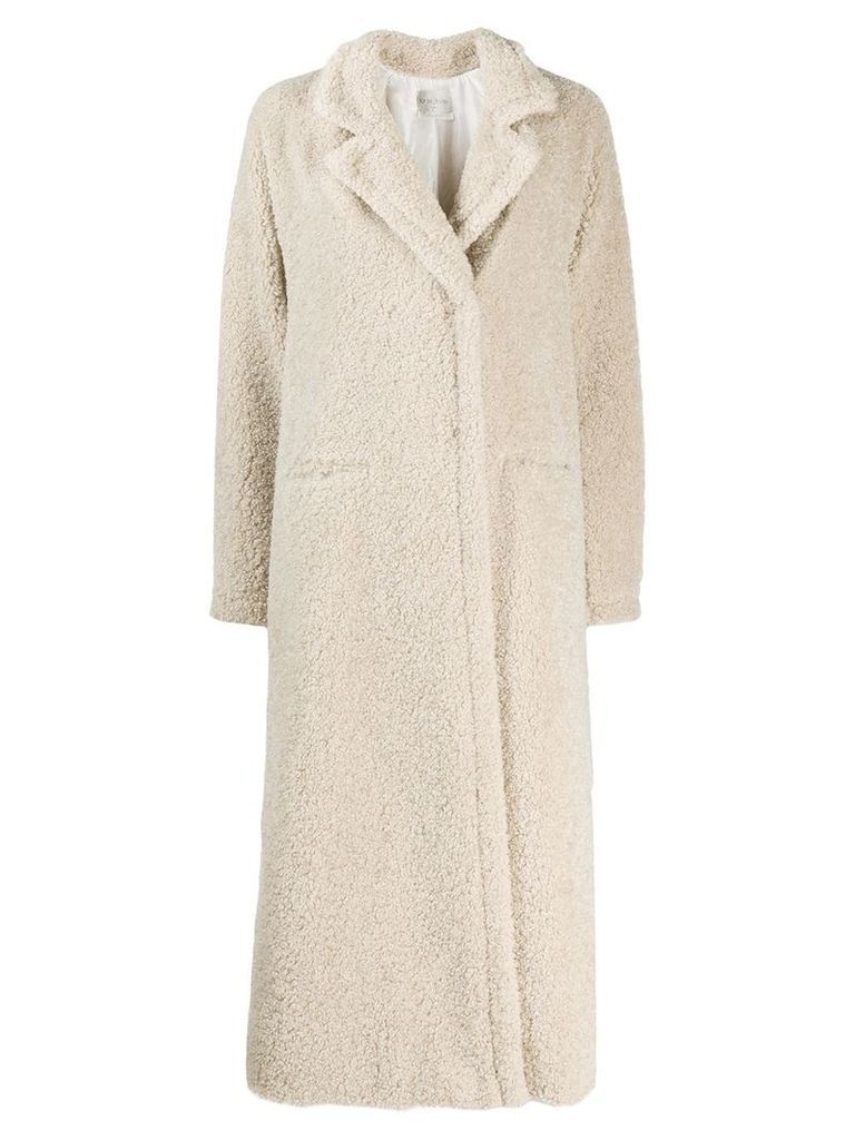 Forte Forte textured double-breasted coat - NEUTRALS