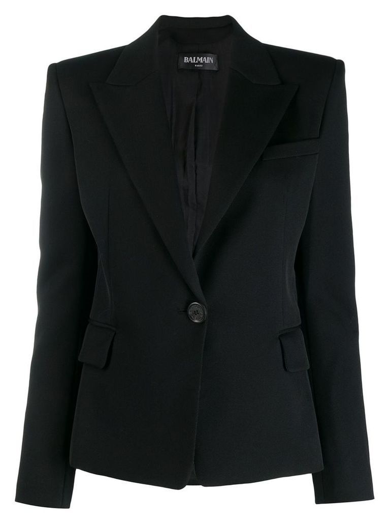 Balmain single button tailored blazer - Black