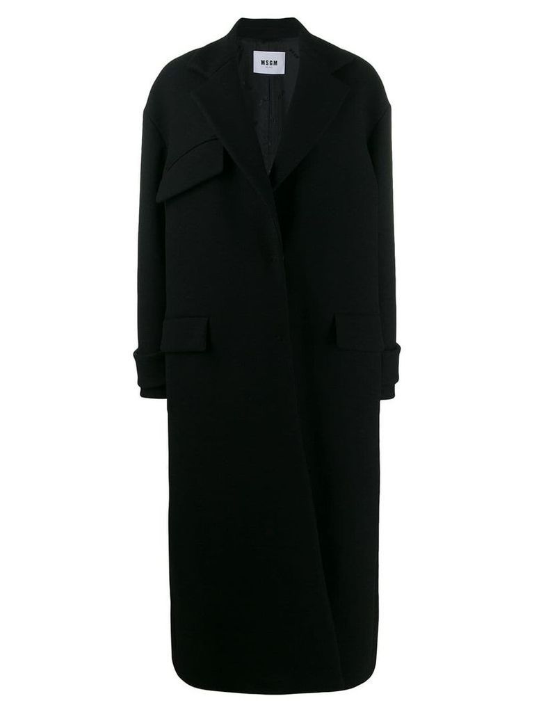 MSGM oversized single breasted coat - Black