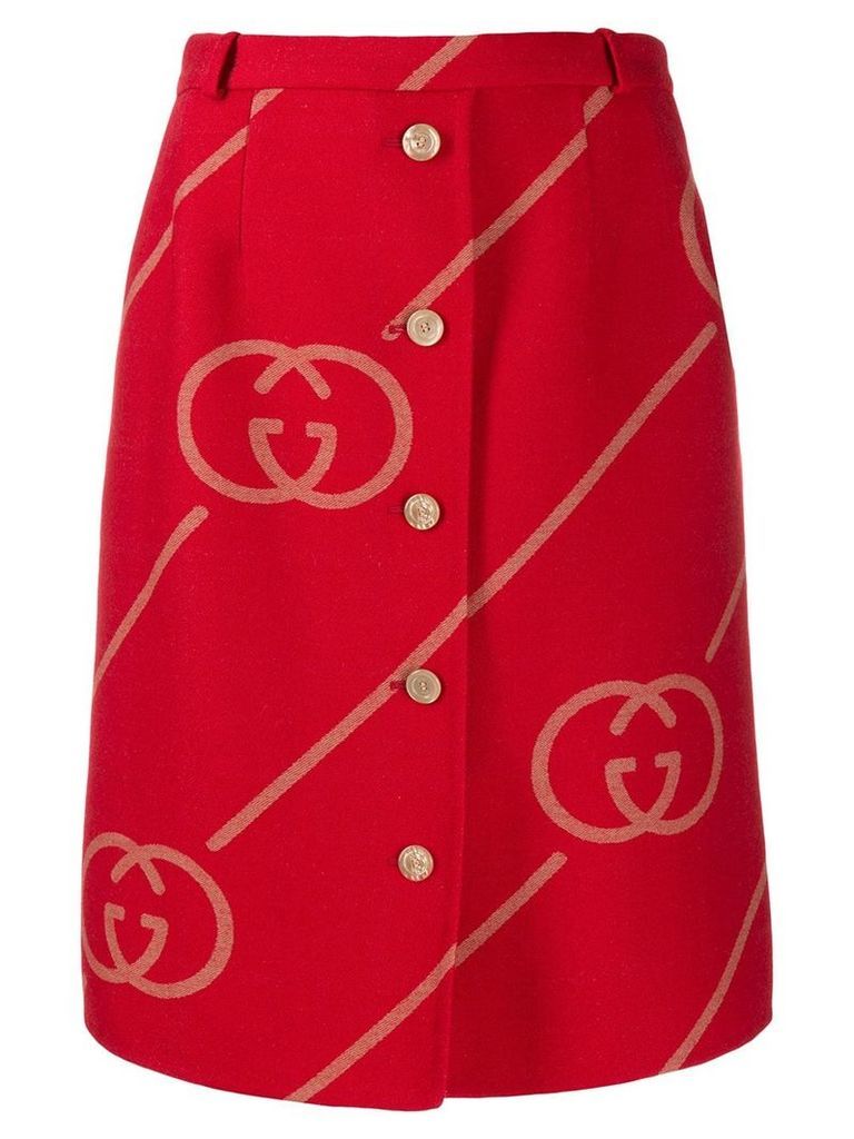 Gucci GG logo skirt - Red
