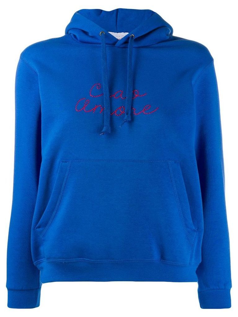 Giada Benincasa embroidered 'ciao amore' hoodie - Blue